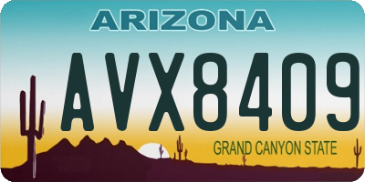 AZ license plate AVX8409