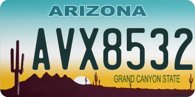 AZ license plate AVX8532