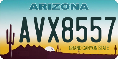 AZ license plate AVX8557