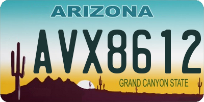 AZ license plate AVX8612