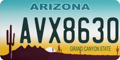 AZ license plate AVX8630