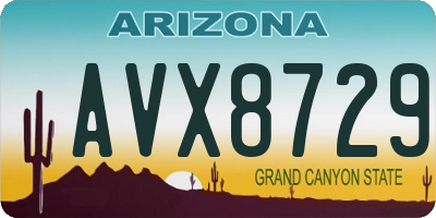 AZ license plate AVX8729