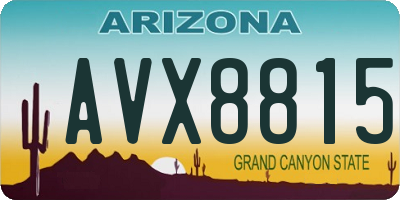 AZ license plate AVX8815