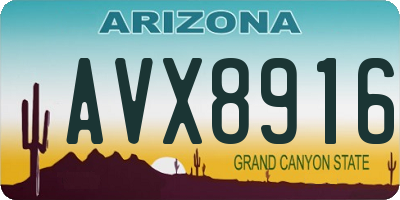 AZ license plate AVX8916