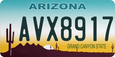 AZ license plate AVX8917