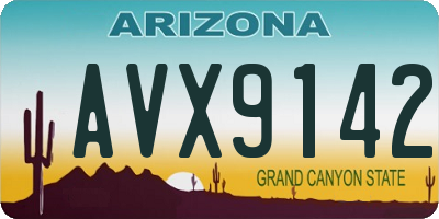 AZ license plate AVX9142