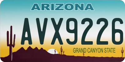 AZ license plate AVX9226