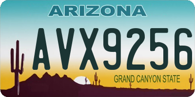 AZ license plate AVX9256