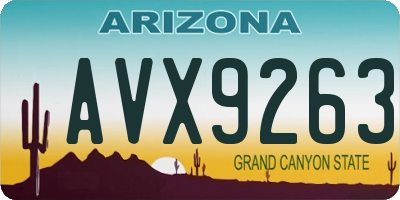 AZ license plate AVX9263