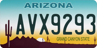 AZ license plate AVX9293
