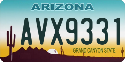 AZ license plate AVX9331