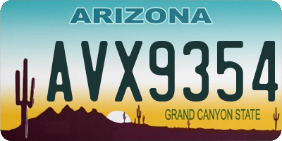 AZ license plate AVX9354