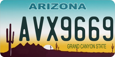 AZ license plate AVX9669