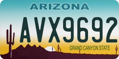 AZ license plate AVX9692