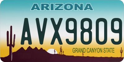AZ license plate AVX9809