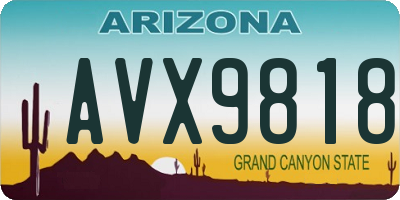 AZ license plate AVX9818