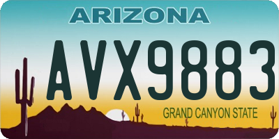 AZ license plate AVX9883
