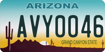 AZ license plate AVY0046