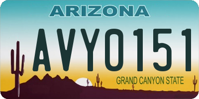 AZ license plate AVY0151