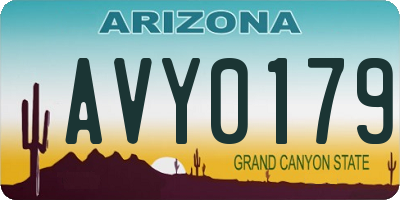 AZ license plate AVY0179