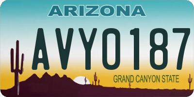 AZ license plate AVY0187