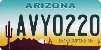AZ license plate AVY0220