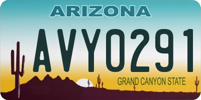 AZ license plate AVY0291