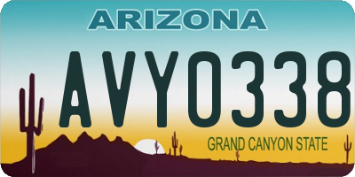 AZ license plate AVY0338