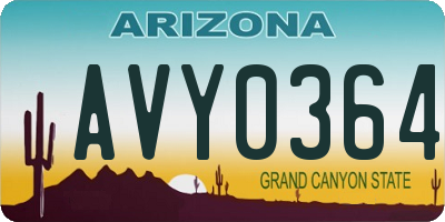 AZ license plate AVY0364