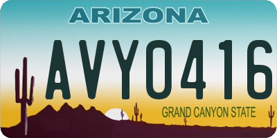 AZ license plate AVY0416