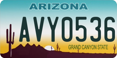 AZ license plate AVY0536