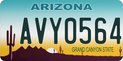 AZ license plate AVY0564