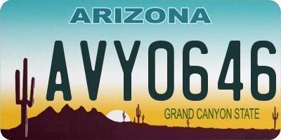 AZ license plate AVY0646