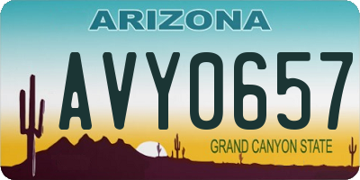 AZ license plate AVY0657
