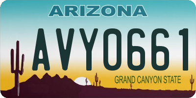 AZ license plate AVY0661