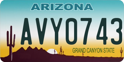 AZ license plate AVY0743
