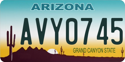 AZ license plate AVY0745