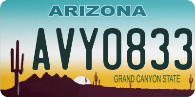 AZ license plate AVY0833