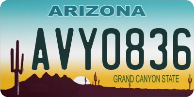 AZ license plate AVY0836