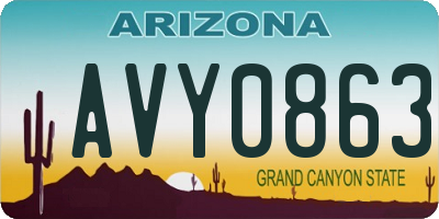AZ license plate AVY0863