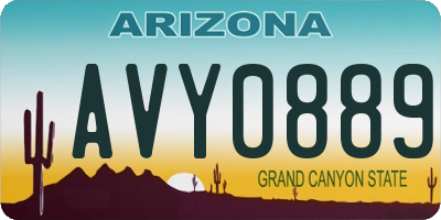 AZ license plate AVY0889