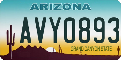 AZ license plate AVY0893