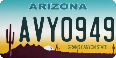AZ license plate AVY0949