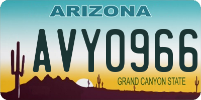 AZ license plate AVY0966