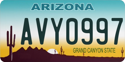 AZ license plate AVY0997