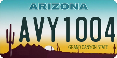 AZ license plate AVY1004