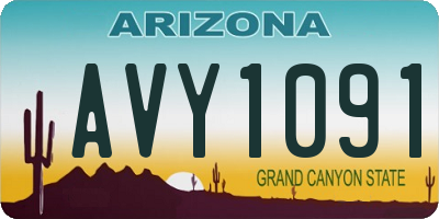 AZ license plate AVY1091