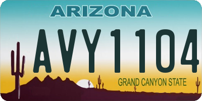 AZ license plate AVY1104