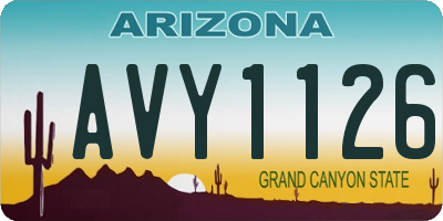 AZ license plate AVY1126