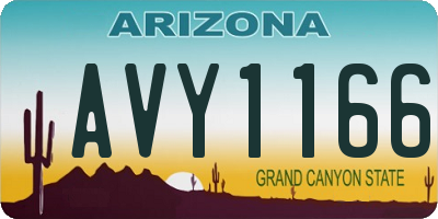 AZ license plate AVY1166